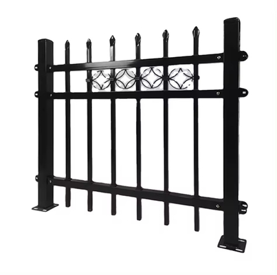 Heißer Verkauf neues Design schwarz beschichtet galvanisiertes Stahlrohr 8 Fuß Stahlzaun für Garten