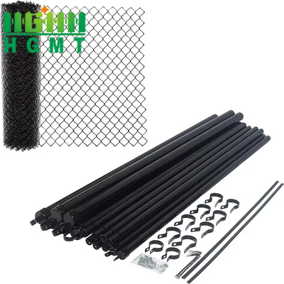 8 Fuß groß 50x50 Schwarz Vinyl Farbbeschichtung Galvanisierte Privatsphäre Kettenverbindung Zaun System 2,5 mm