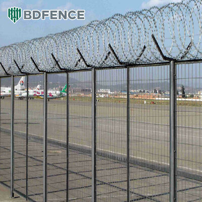 Y Shape Post Y Post Airport Fence Concertina Razor Fence Wire Mesh Airport Prison Fence